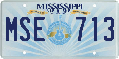 MS license plate MSE713
