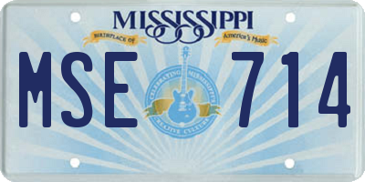 MS license plate MSE714