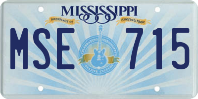 MS license plate MSE715