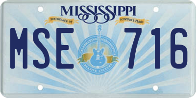 MS license plate MSE716