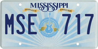 MS license plate MSE717