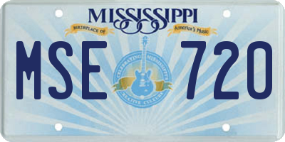 MS license plate MSE720