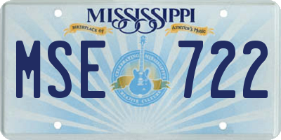 MS license plate MSE722