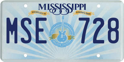 MS license plate MSE728