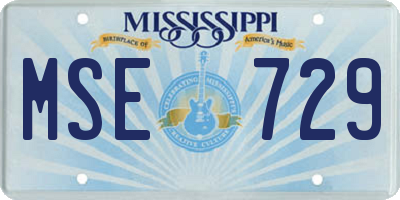 MS license plate MSE729