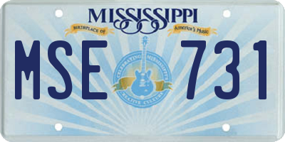 MS license plate MSE731