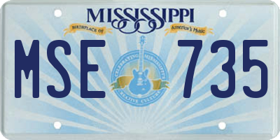 MS license plate MSE735