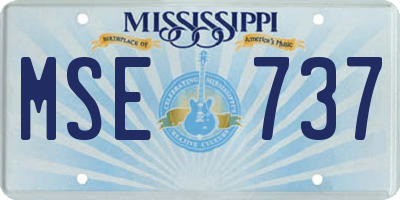 MS license plate MSE737