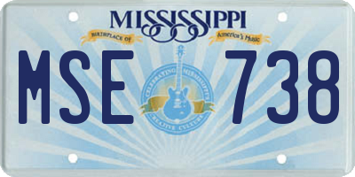 MS license plate MSE738