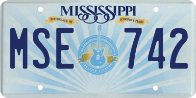 MS license plate MSE742