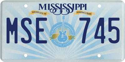 MS license plate MSE745