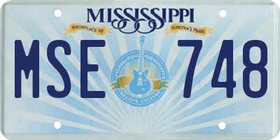 MS license plate MSE748
