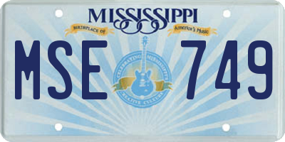 MS license plate MSE749