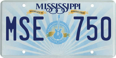 MS license plate MSE750