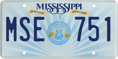 MS license plate MSE751