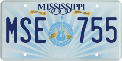 MS license plate MSE755