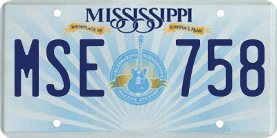 MS license plate MSE758
