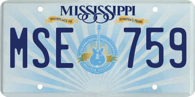 MS license plate MSE759