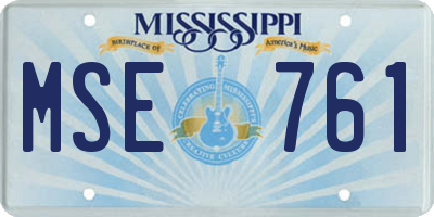 MS license plate MSE761