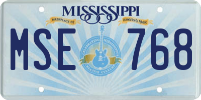 MS license plate MSE768