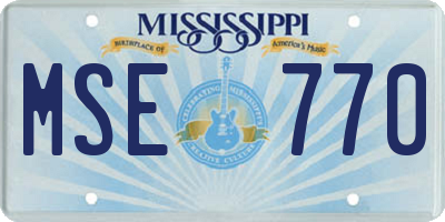 MS license plate MSE770