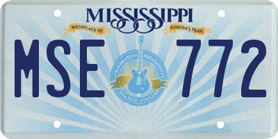 MS license plate MSE772