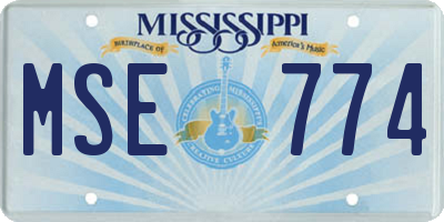 MS license plate MSE774