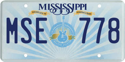 MS license plate MSE778