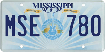 MS license plate MSE780