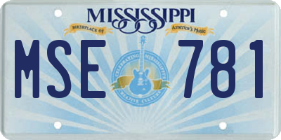 MS license plate MSE781