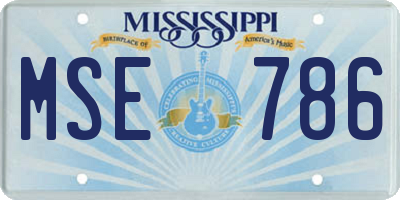 MS license plate MSE786