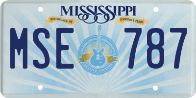 MS license plate MSE787