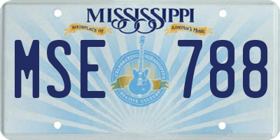 MS license plate MSE788