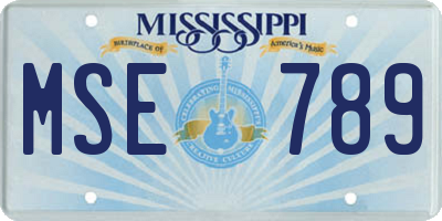 MS license plate MSE789