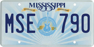 MS license plate MSE790