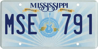 MS license plate MSE791