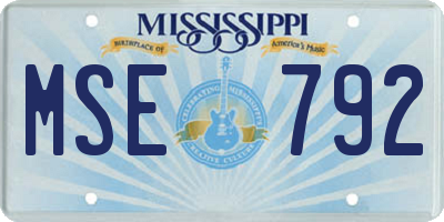 MS license plate MSE792