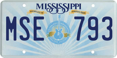 MS license plate MSE793
