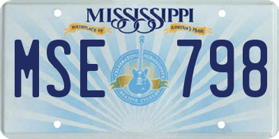 MS license plate MSE798
