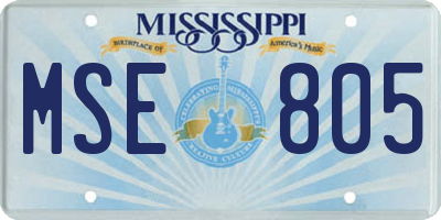 MS license plate MSE805
