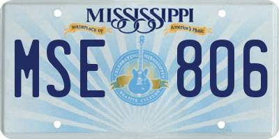 MS license plate MSE806