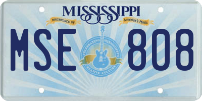 MS license plate MSE808