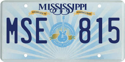 MS license plate MSE815
