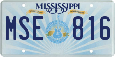 MS license plate MSE816