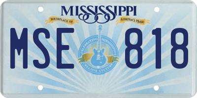 MS license plate MSE818