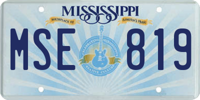 MS license plate MSE819