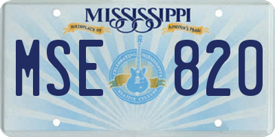 MS license plate MSE820