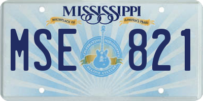 MS license plate MSE821