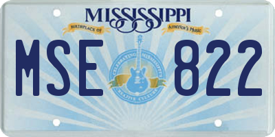 MS license plate MSE822