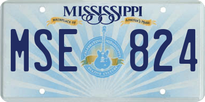 MS license plate MSE824